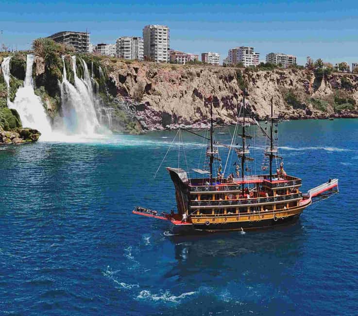 Antalya: Duden Waterfall Pirate Boat Trip - Getting to the Marina and Boarding Atlantic Pirate Boat