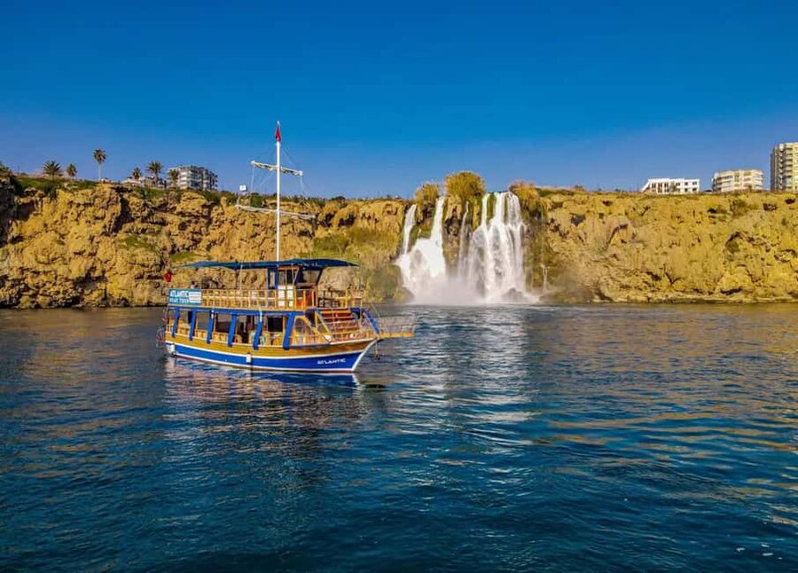 Antalya: Duden Waterfall Relax Boat Trip with Lunch - Lower Düden Waterfall, 40 Meters Straight Into the Sea
