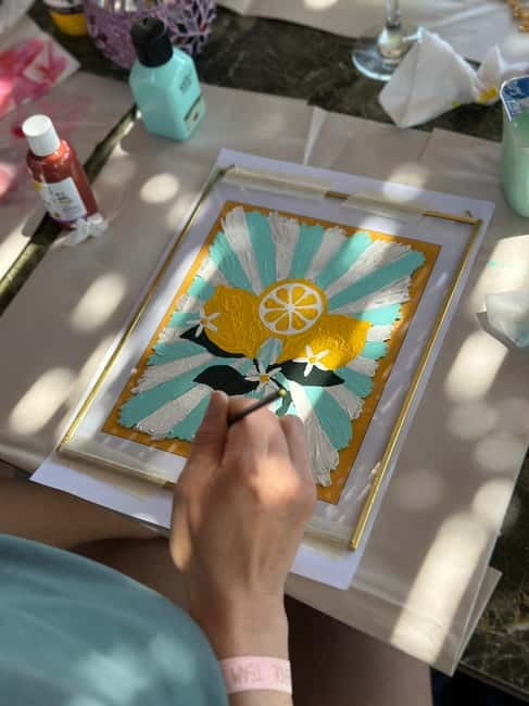 Antalya: Frame Glass Painting Workshop with Turkish Tea - A brass covered glass frame is a smart Antalya souvenir