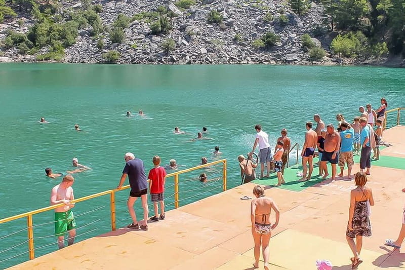 Antalya: Green Canyon Boat Trip w/Lunch near Green Lake - Lunch by the lake: buffet food, a terrace vibe, and one practical note