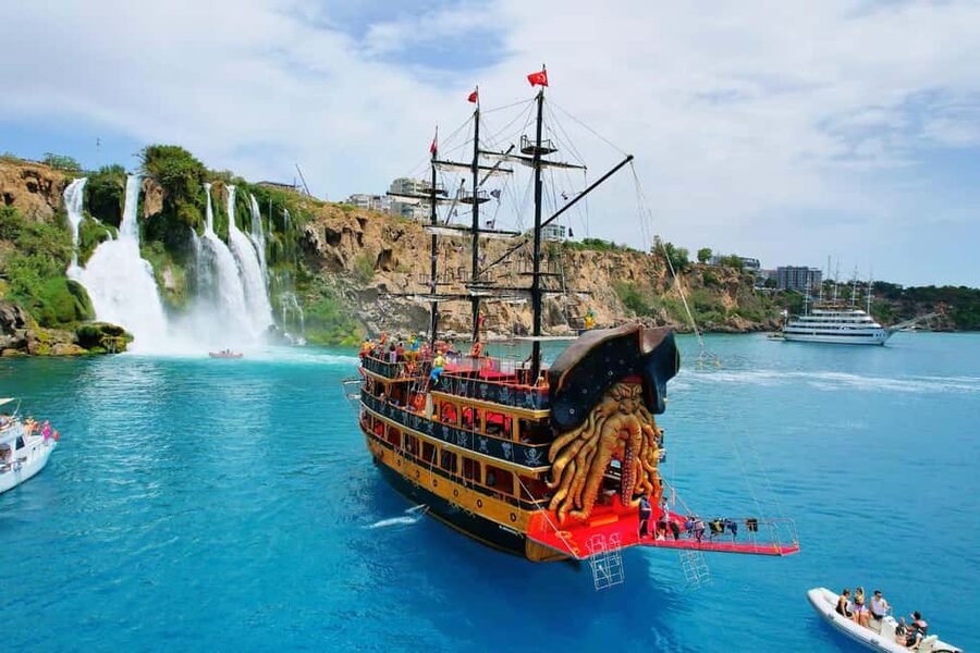Antalya: Lara Pirate Boat Trip with Unlimited Soft Drinks - Boarding the Pirate-Style Ship and Settling Into Sea Mode
