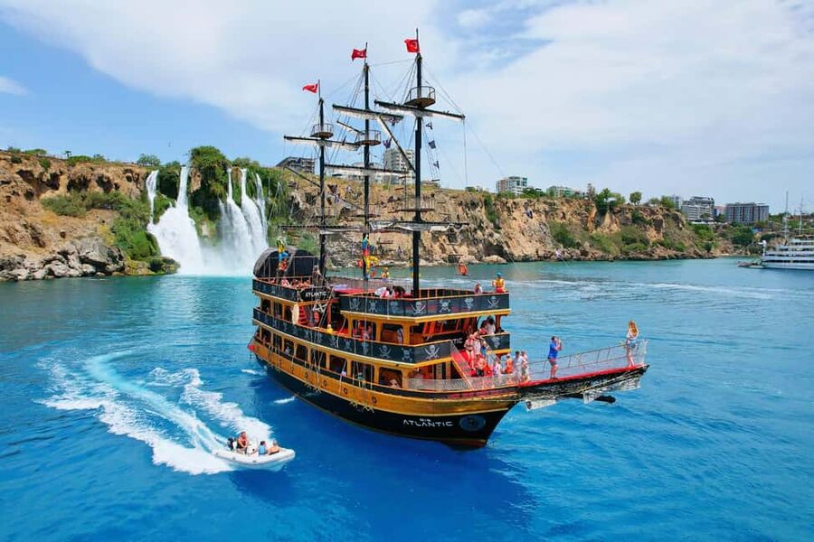 Antalya: Lara Pirate Boat Trip with Unlimited Soft Drinks - Phaselis Ruins Stop: Roman Baths and an Ancient Theatre View