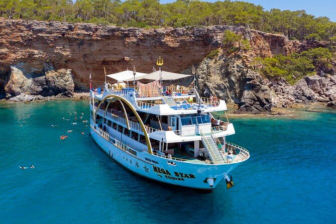 Antalya Mega Star Yacht Tour with Lunch, Foam Party & Transfer - The Turquoise Coast cruise: views plus real swim time