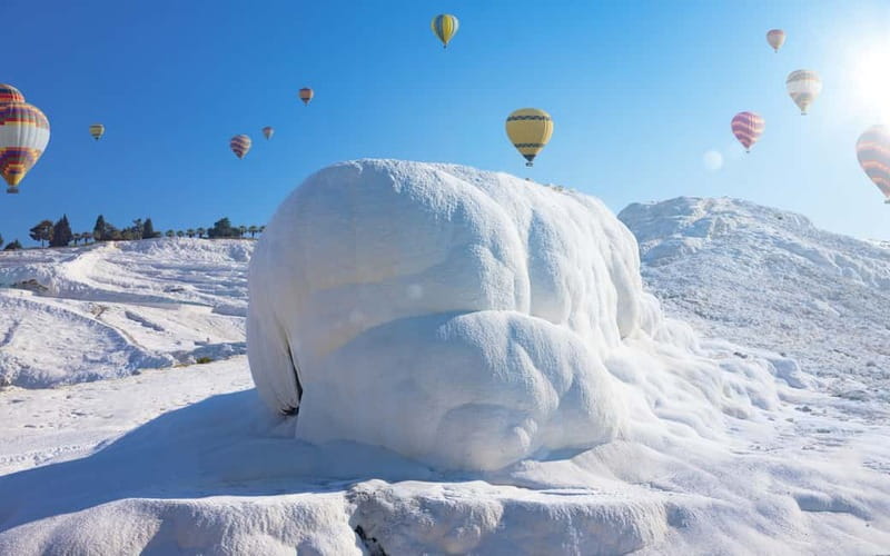 From Antalya: Pamukkale Hot Air Balloon Flight with Lunch - Pamukkale on Foot: Travertines, Ruins, and Those Warm Mineral Pools