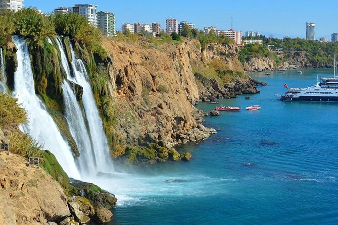 Half-Day Boat Tour to Antalya Waterfalls - Falezler cliffs and swimming near wave-shaped formations