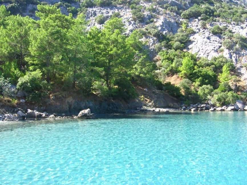 Kemer Porto Genoese-Sazak Bays Boat Trip With Mud Baths - Sazak Bay: clear water, a swim break, and snorkeling you can bring yourself